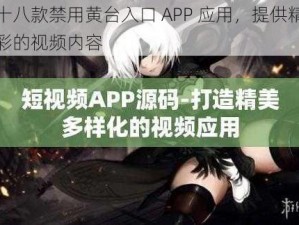 十八款禁用黄台入口 APP 应用，提供精彩的视频内容