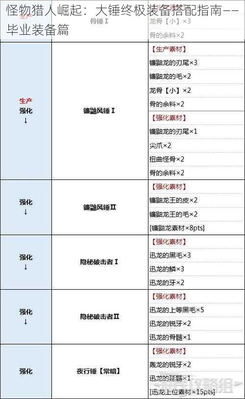 怪物猎人崛起：大锤终极装备搭配指南——毕业装备篇