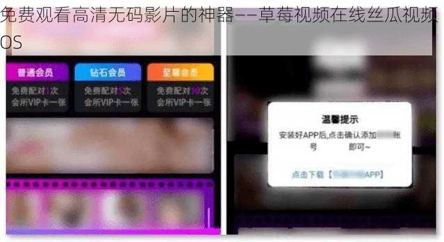 免费观看高清无码影片的神器——草莓视频在线丝瓜视频 IOS