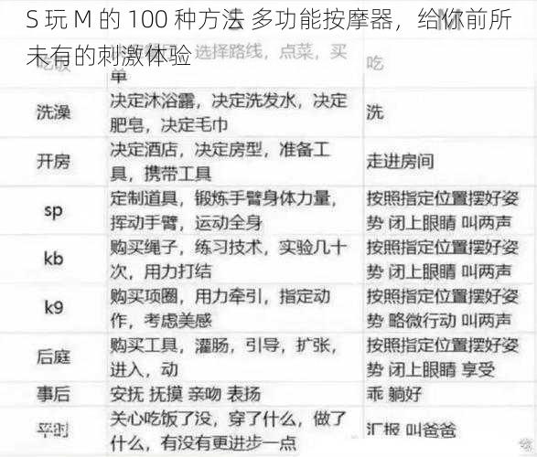 S 玩 M 的 100 种方法 多功能按摩器，给你前所未有的刺激体验