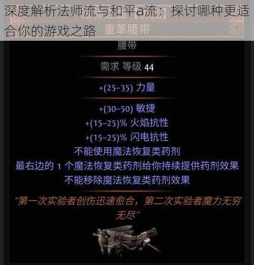 深度解析法师流与和平a流：探讨哪种更适合你的游戏之路