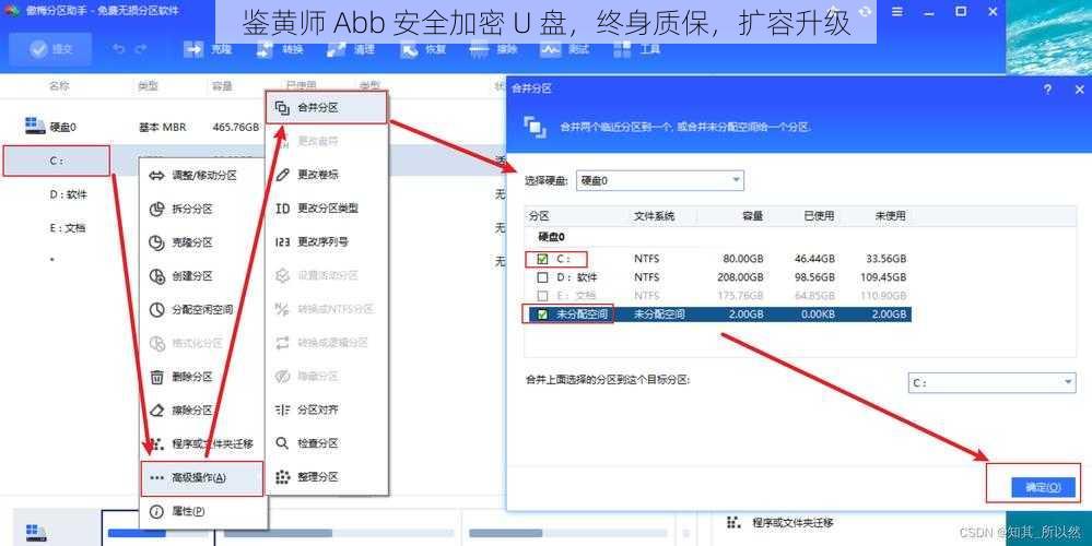 鉴黄师 Abb 安全加密 U 盘，终身质保，扩容升级