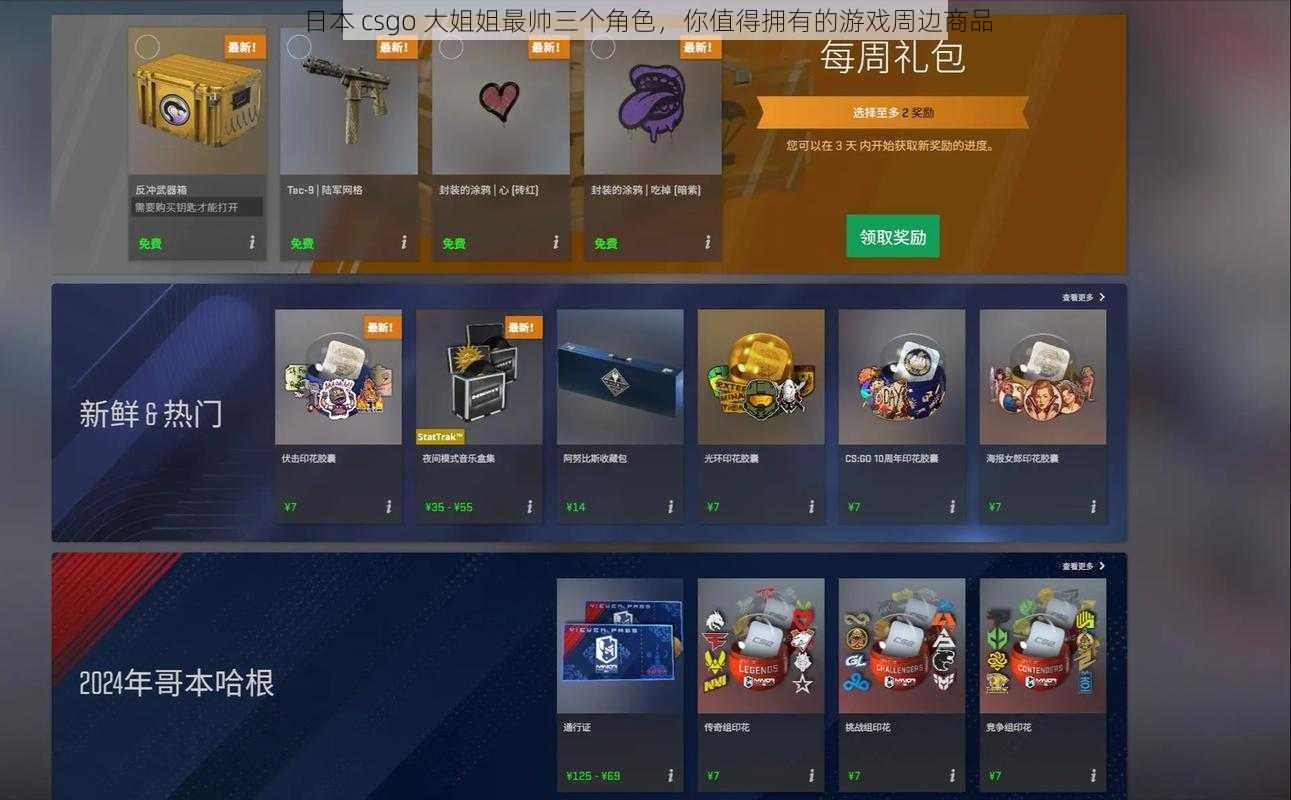 日本 csgo 大姐姐最帅三个角色，你值得拥有的游戏周边商品