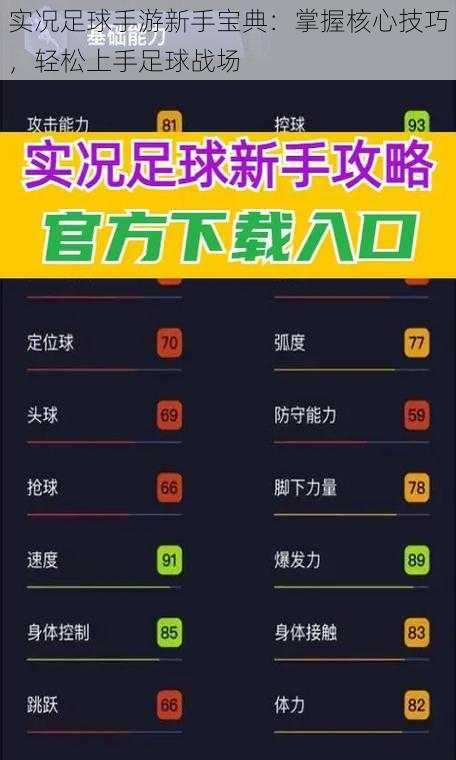 实况足球手游新手宝典：掌握核心技巧，轻松上手足球战场