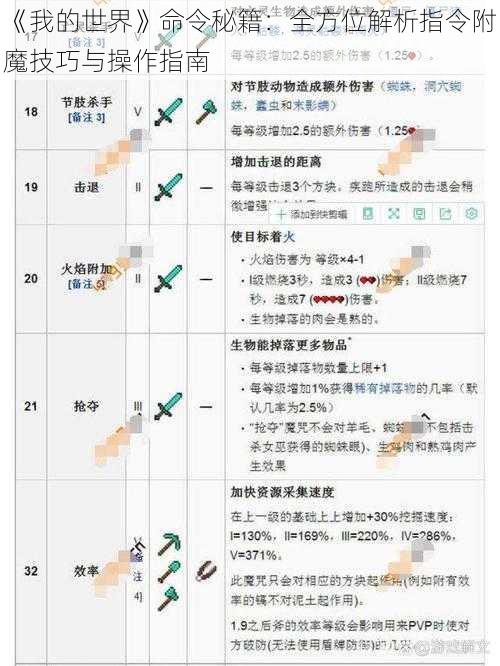 《我的世界》命令秘籍：全方位解析指令附魔技巧与操作指南