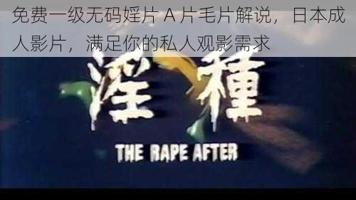 免费一级无码婬片 A 片毛片解说，日本成人影片，满足你的私人观影需求