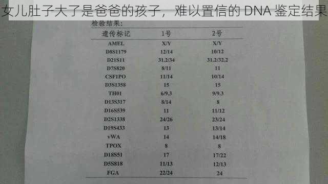 女儿肚子大了是爸爸的孩子，难以置信的 DNA 鉴定结果