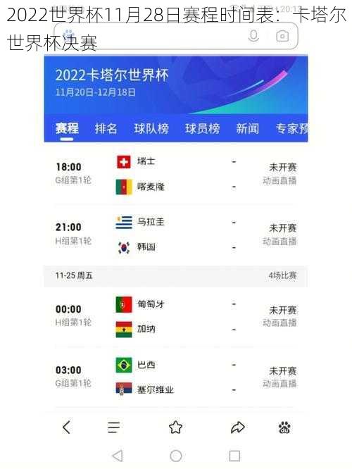 2022世界杯11月28日赛程时间表：卡塔尔世界杯决赛