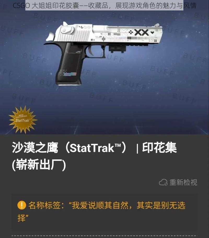 CSGO 大姐姐印花胶囊——收藏品，展现游戏角色的魅力与风情