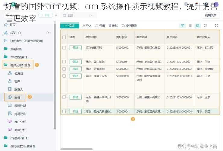 好看的国外 crm 视频：crm 系统操作演示视频教程，提升销售管理效率