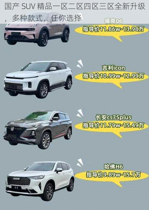 国产 SUV 精品一区二区四区三区全新升级，多种款式，任你选择